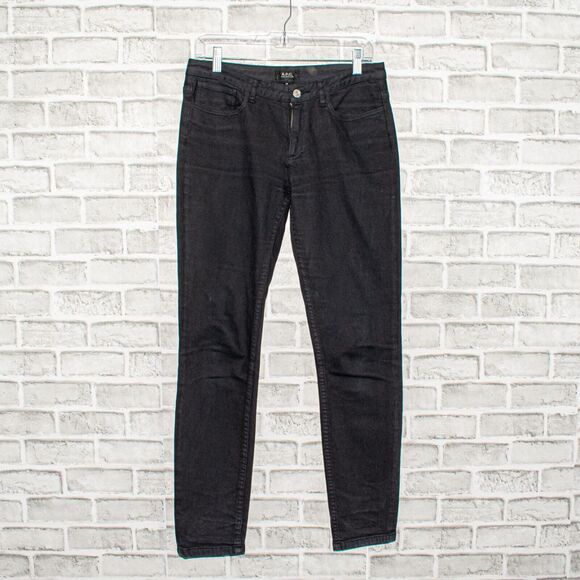 A.P.C. $195 JEAN MOULANT Denim Slim in Black 5 Pocket Size 28 - Picture 1 of 9